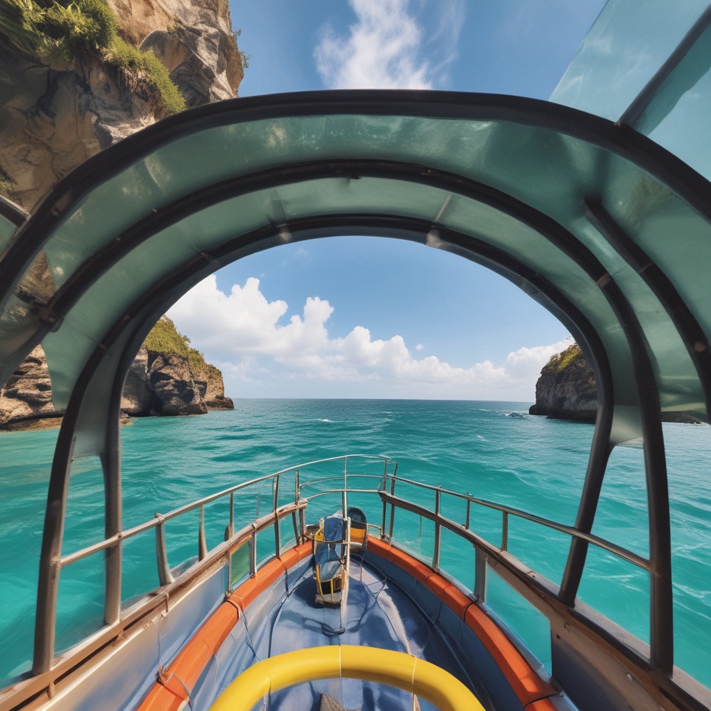 Glass bottom boat ride view