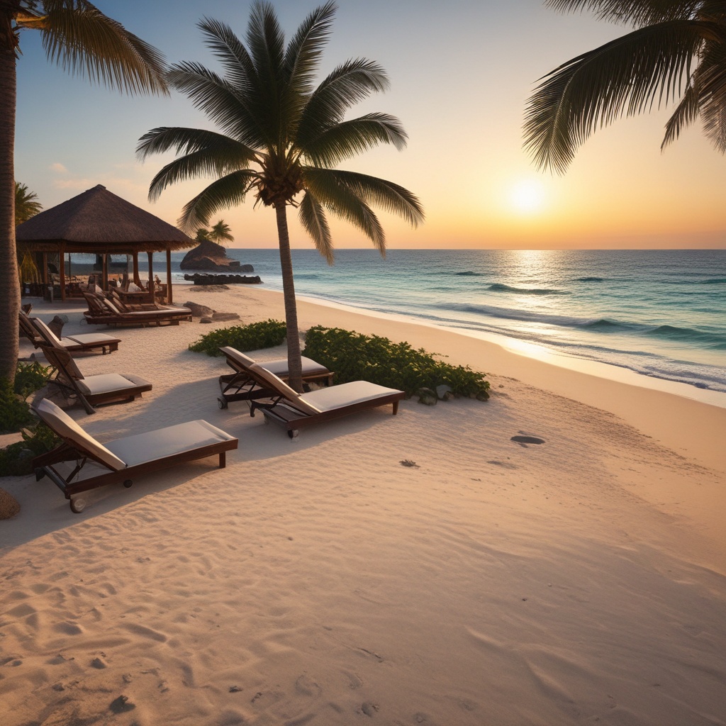 Luxurious island resort beach
