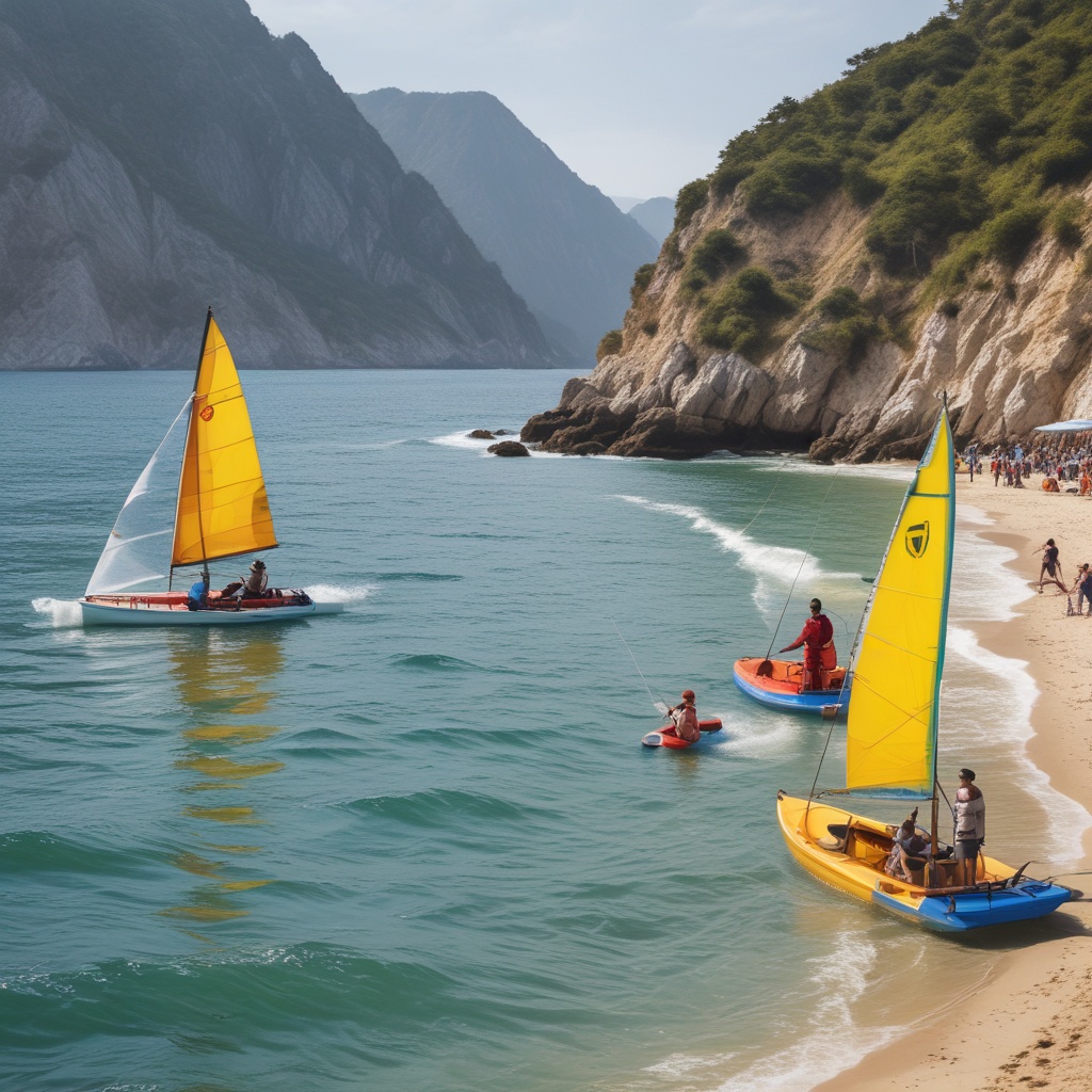 People enjoying marine sports